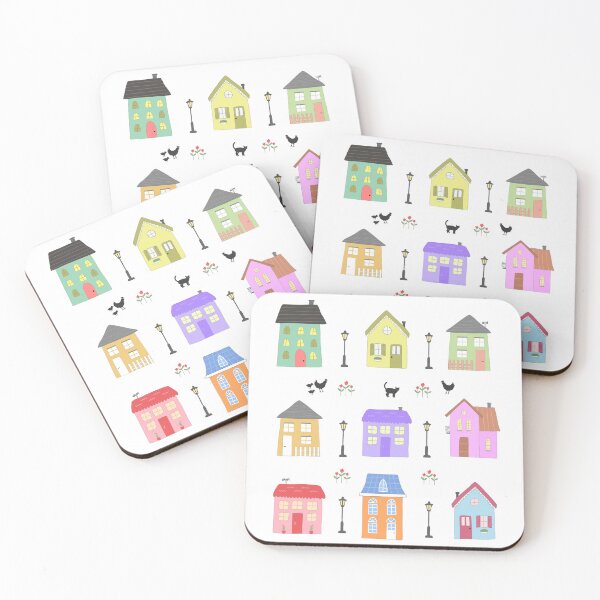Item preview, Cute Hand-drawn Village Houses Pattern designed and sold by suwarnaadi.
