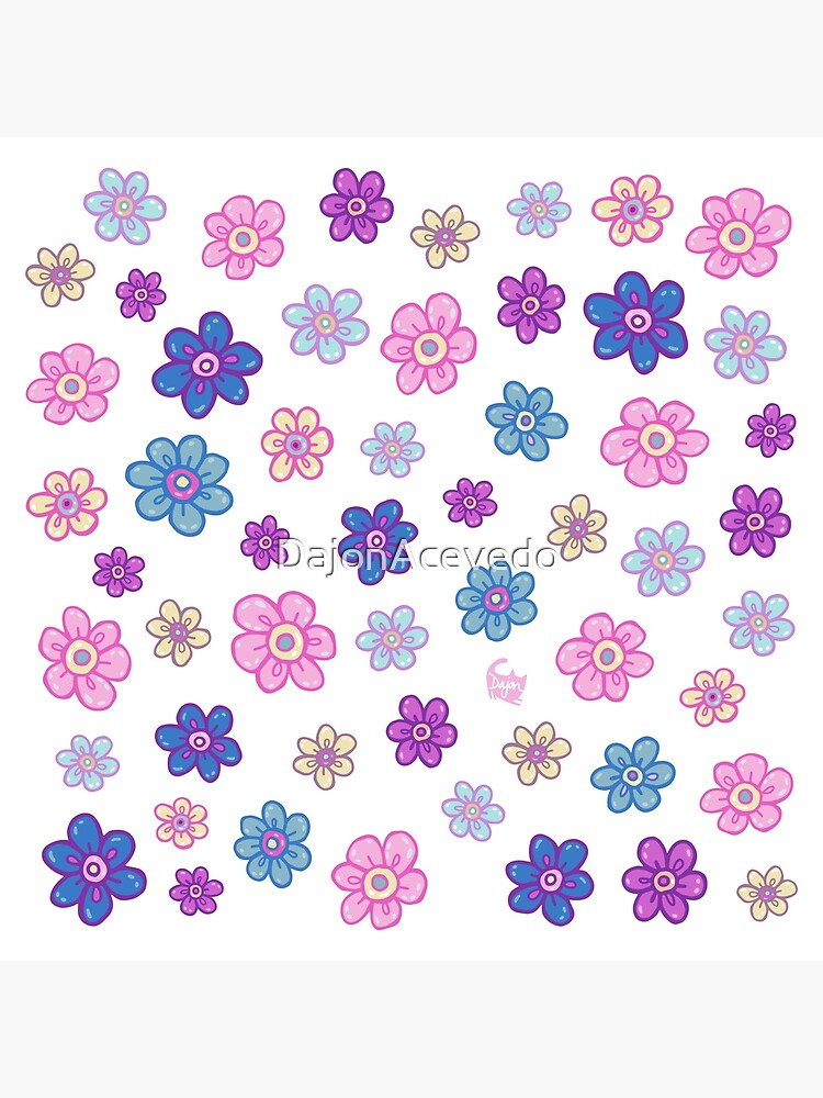 Disover Flower Doodle Pattern Premium Matte Vertical Poster