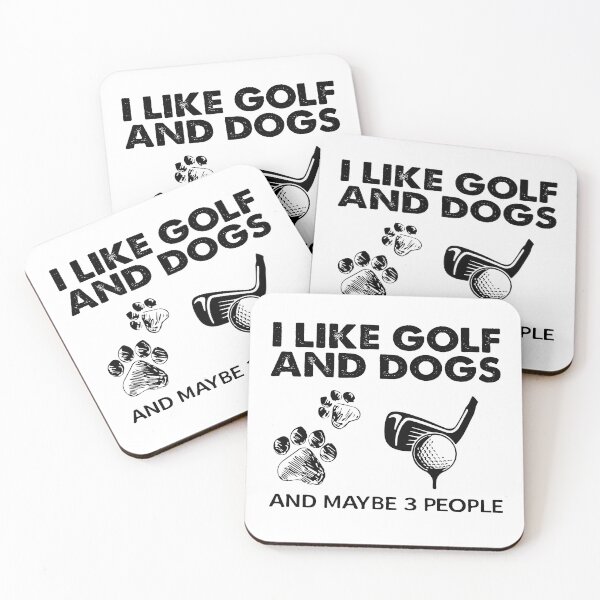 Item preview, I like golf and dogs and maybe 3 people  designed and sold by ChesterNichols.