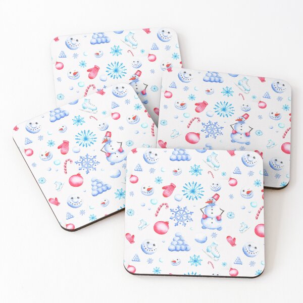 Item preview, Christmas or New Year pattern with snowman, snowflakes, snowballs designed and sold by Bellefotos.