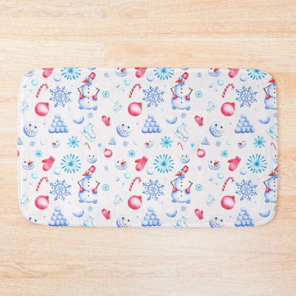Item preview, Christmas or New Year pattern with snowman, snowflakes, snowballs designed and sold by Bellefotos.