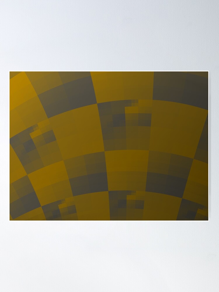 Alternate view of Squares Abstract Pattern Brown Poster