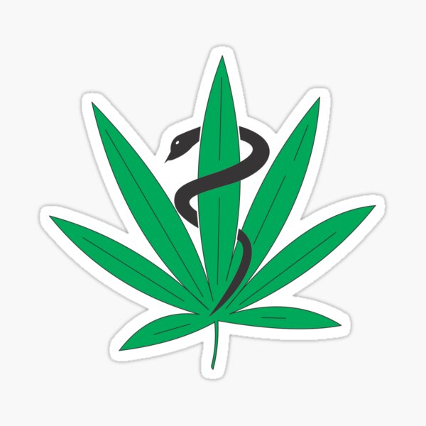 Cannabis And Snake Sticker For Sale By Arshglno Redbubble