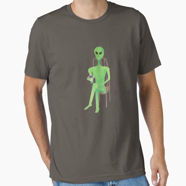 Item preview, Funny UFO Design- Alien Having Coffee designed and sold by IntoTheMirror.