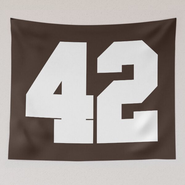 Item preview, 42 Number Cleveland Sports Fourty-Two Brown Jersey designed and sold by HelloFromAja.