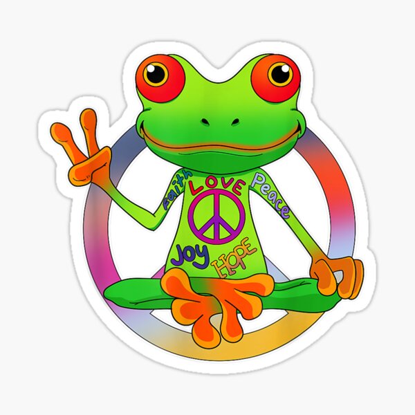 Peace Frog Stickers Redbubble