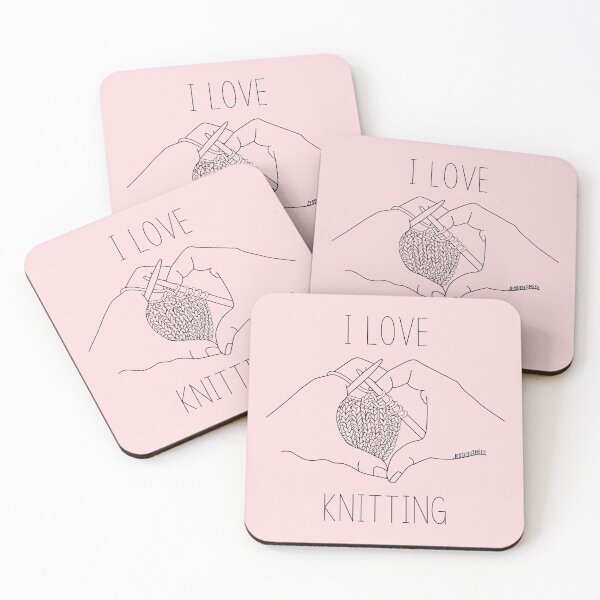 Item preview, Knitting Hands Heart Pink Line Drawing designed and sold by JessicaAmber.