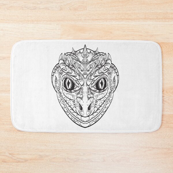 Item preview, Head of a Reptilian Humanoid or Anthropomorphic Reptile Part Human Part Lizard Line Art Drawing designed and sold by patrimonio.