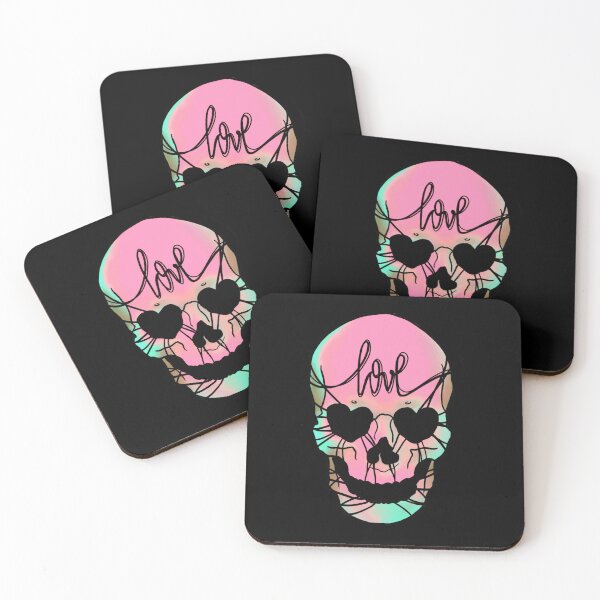 Item preview, Love never dies neon pink heartshaped skull designed and sold by Rotatart.