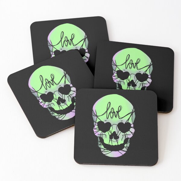 Item preview, Love never dies neongreen heartshaped skull designed and sold by Rotatart.