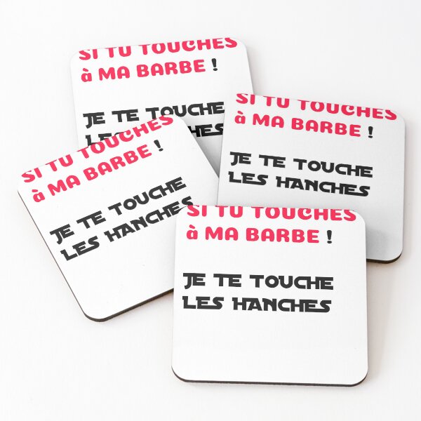 Aperçu de l'œuvre T-Shirt fun marrant, Attention si tu touches à ma barbe,je te touche les hanches créée et vendue par AmenShop.
