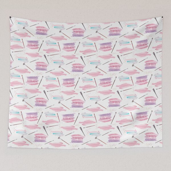 Item preview, Pink watercolor brush strokes with paintbrush designed and sold by FotoKistochka.