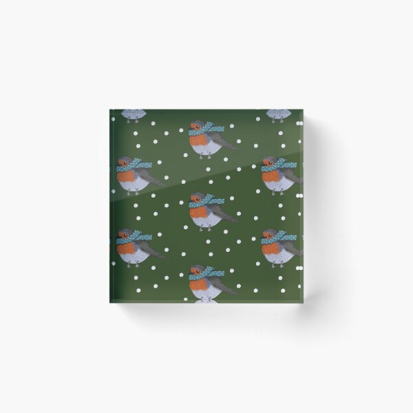 Item preview, Snowy Winter Bird Green designed and sold by Annelizard.
