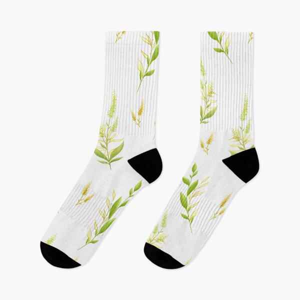 Item preview, delicate beautiful pattern of green golden leaves and flowers designed and sold by IriSev.