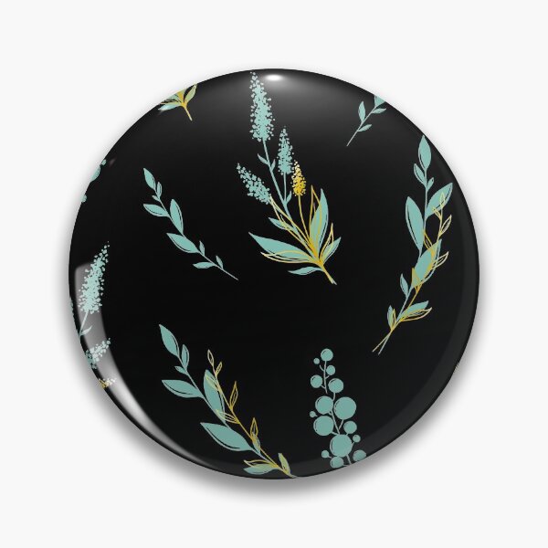 Item preview, turquoise delicate beautiful pattern of golden leaves and flowers designed and sold by IriSev.