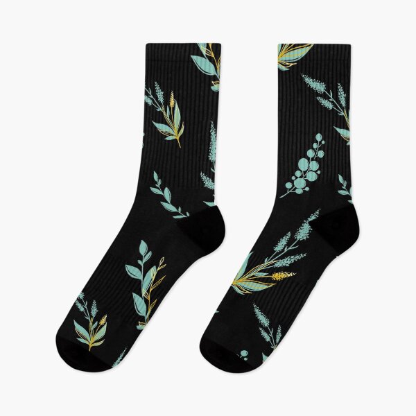 Item preview, turquoise delicate beautiful pattern of golden leaves and flowers designed and sold by IriSev.