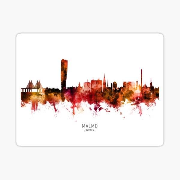 Item preview, Malmo Sweden Skyline designed and sold by ArtPrints.