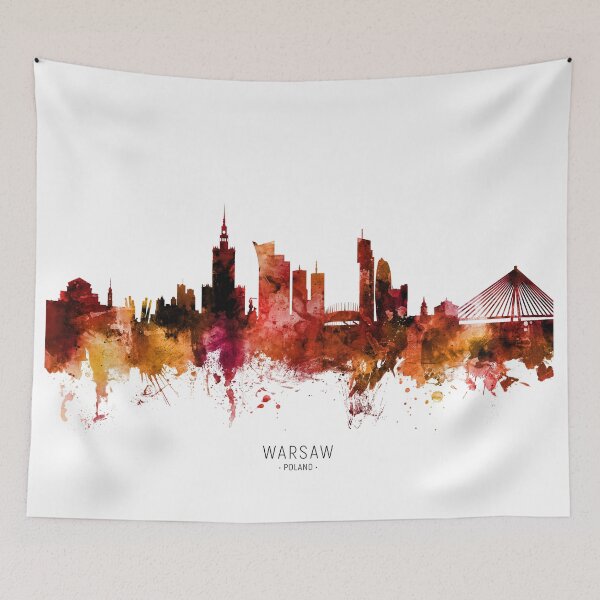 Aperçu de l'œuvre Warsaw Poland Skyline créée et vendue par ArtPrints.