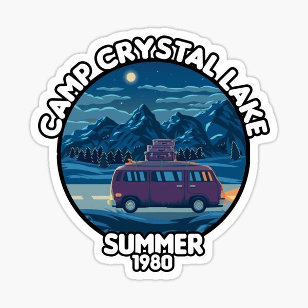 Camp Crystal Lake Counselor, Funny Graphic Camping Vintage, Funny 80s Horror Sticker