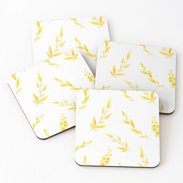 Item preview, gold delicate beautiful pattern of golden leaves and flowers designed and sold by IriSev.