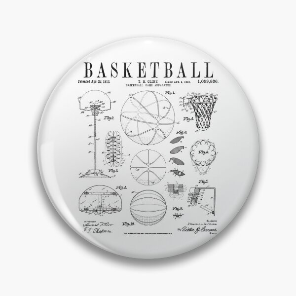 Artikelvorschau, Basketball-alte Vintage-Patent-Zeichnung Druck entworfen und verkauft von GrandeDuc.