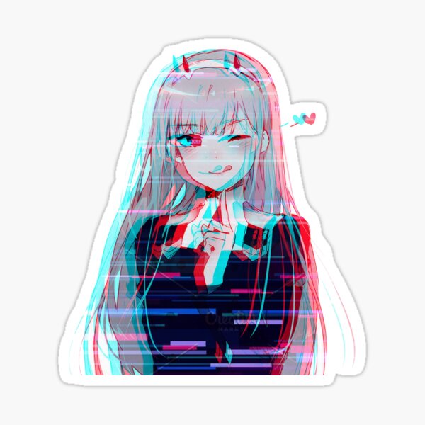 Glitched Zero Two Sticker
