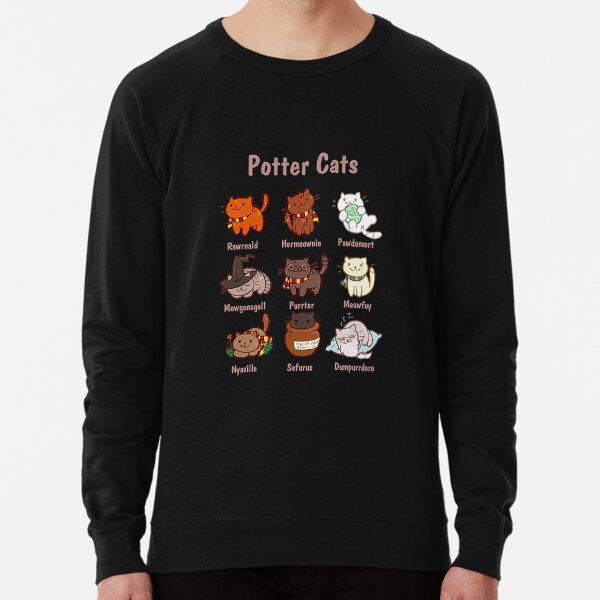Cats Lover Gift T-shirt Potter Cats T-Shirt Lightweight Sweatshirt