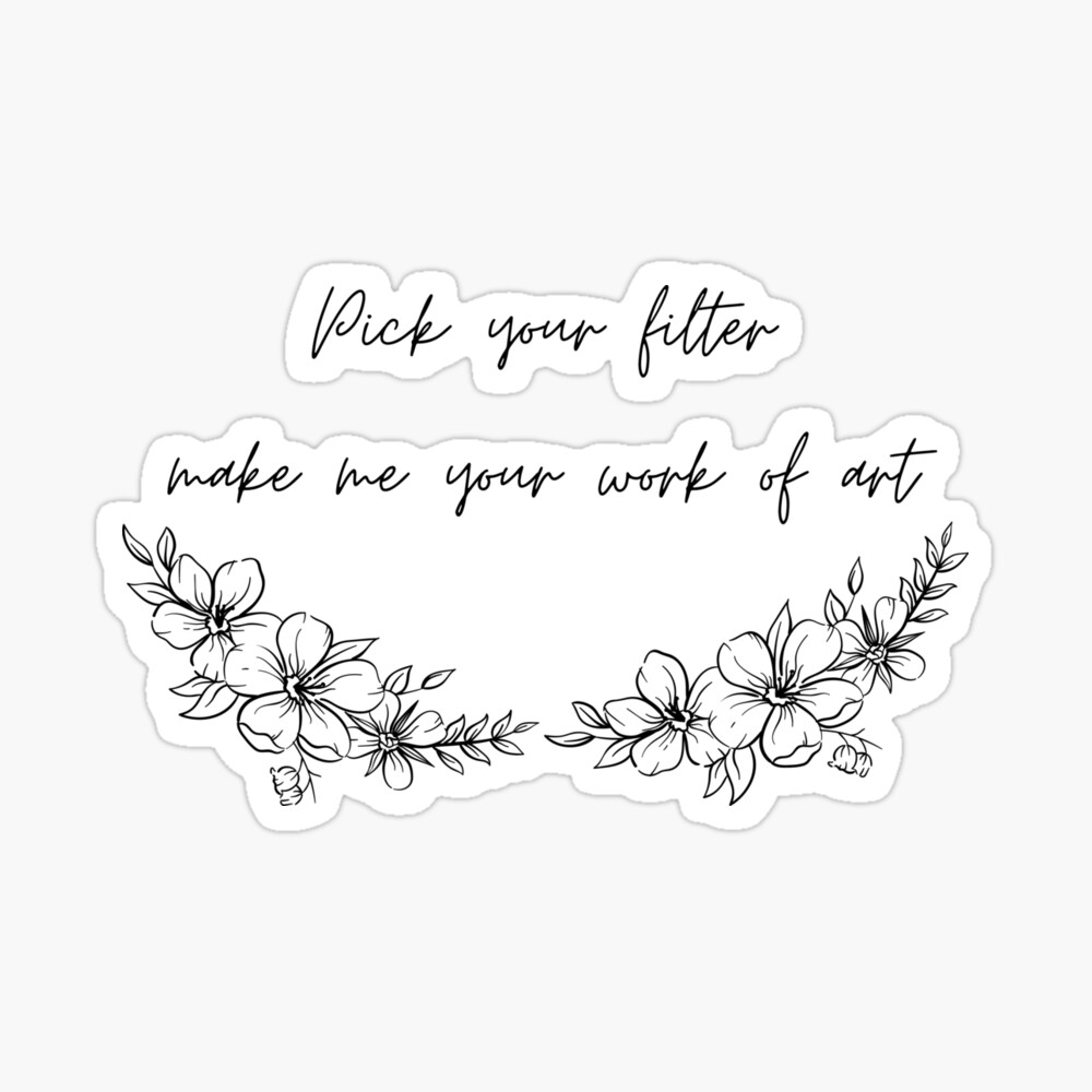 bts jimin filter inspired print black text sticker by alexiaarts redbubble