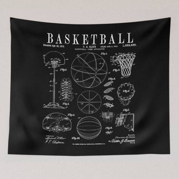 Item preview, Basketball Old Vintage Patent Drawing Print designed and sold by GrandeDuc.
