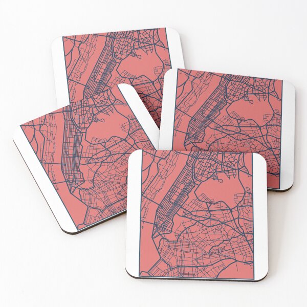 Item preview, New York City Street Map Blue and Pink designed and sold by HelloGentry.