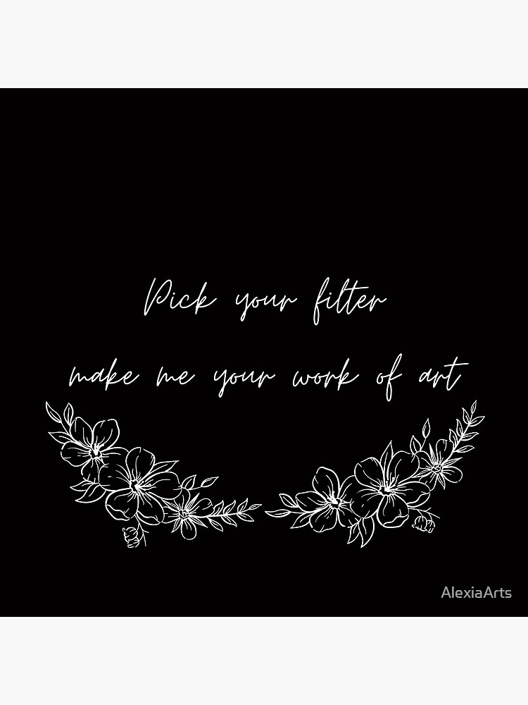 "BTS Jimin Filter inspired print (white text)" Poster by AlexiaArts