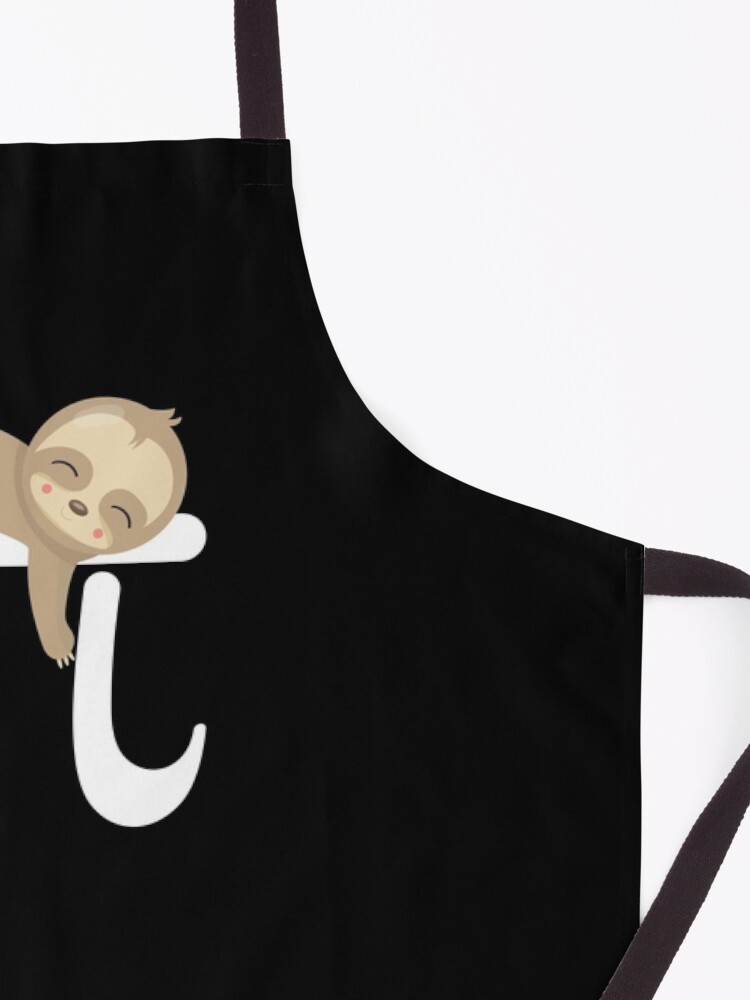 Alternate view of Sloth Pi Day design - Funny Cute Animal Lover Gift Apron