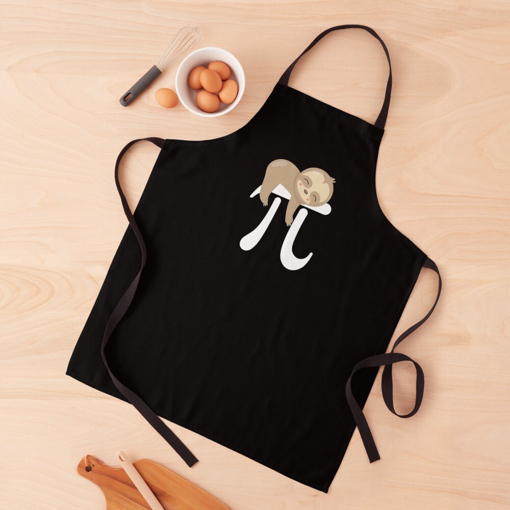 Sloth Pi Day design - Funny Cute Animal Lover Gift Apron