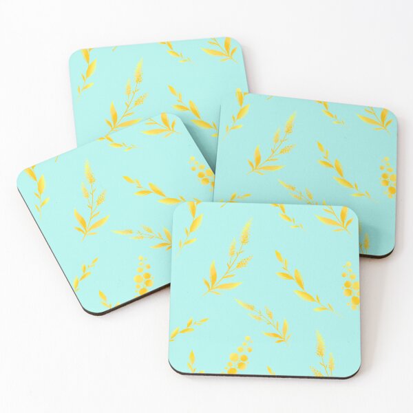 Item preview, gold delicate beautiful pattern of golden leaves and flowers designed and sold by IriSev.