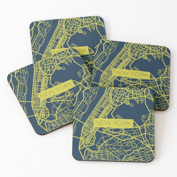 Item preview, New York City Street Map Yellow and Blue designed and sold by HelloGentry.