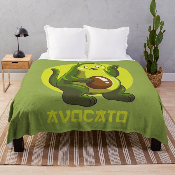 Item preview, Avocatto - Divertido Mashup de aguacate + gato Maneki Neko | Camiseta, mascarilla reutilizable, cubierta facial lavable, arte de pared, funda para teléfono | Funda de almohada artística original más vendida Verano 2020 Diseño en color verde cebollino designed and sold by Any Color Designs.