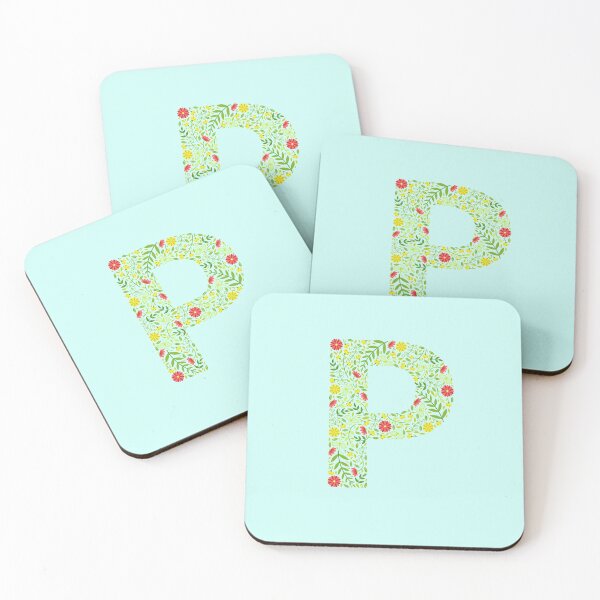 Item preview, Floral Letter P Monogram personalized name print  designed and sold by melbournegirl.