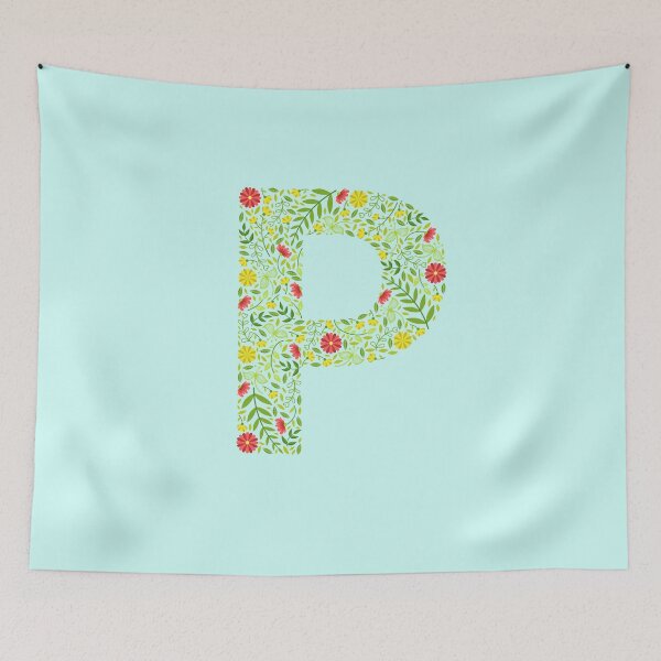 Item preview, Floral Letter P Monogram personalized name print  designed and sold by melbournegirl.