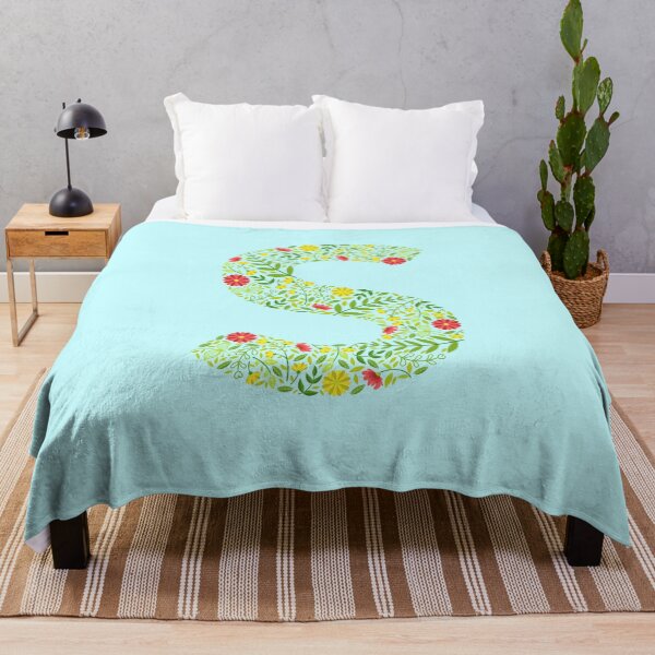 Item preview, Floral Letter S Monogram personalized name print  designed and sold by melbournegirl.
