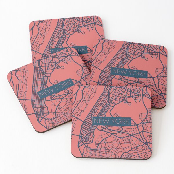 Item preview, New York City Street Map Pink and Blue designed and sold by HelloGentry.