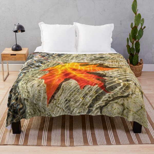 Item preview, Playful Patterns - Maple Leaf in Bold Yellow Orange and Vermilion Floating Underwater designed and sold by Georgia Mizuleva.