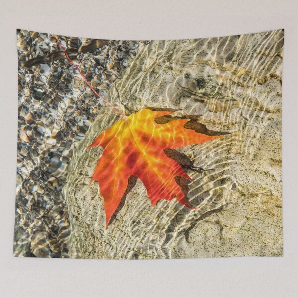 Item preview, Playful Patterns - Maple Leaf in Bold Yellow Orange and Vermilion Floating Underwater designed and sold by Georgia Mizuleva.