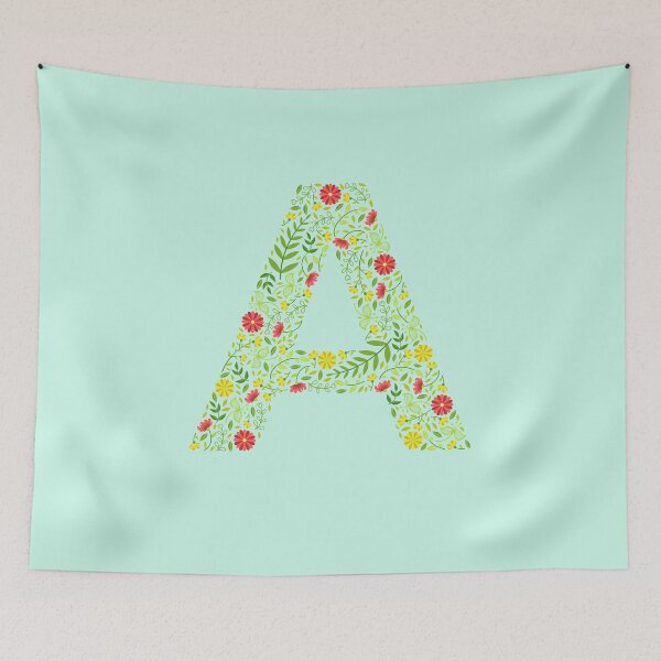 Item preview, Floral Letter A personalised name print  designed and sold by melbournegirl.