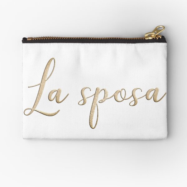 La sposa Gold Lettering Zipper Pouch