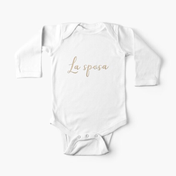 La sposa Gold Lettering Long Sleeve Baby One-Piece