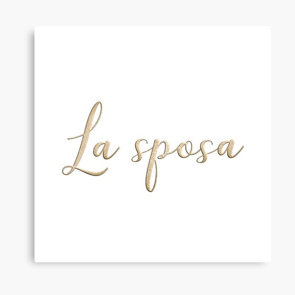 La sposa Gold Lettering Canvas Print