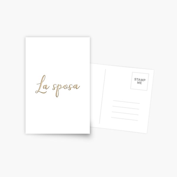 La sposa Gold Lettering Postcard