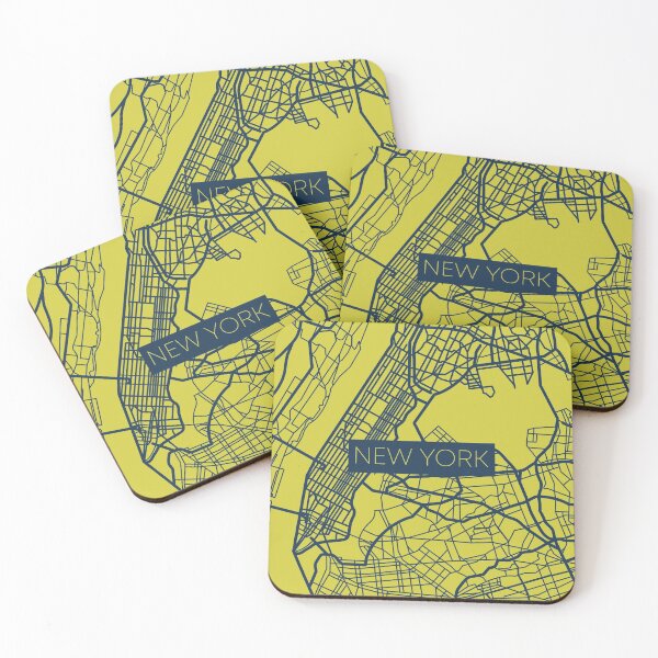 Item preview, New York City Street Map Blue and Yellow designed and sold by HelloGentry.