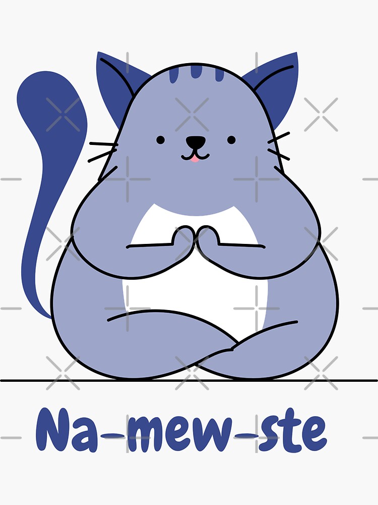 Cat yoga pose namaste by plzLOOK