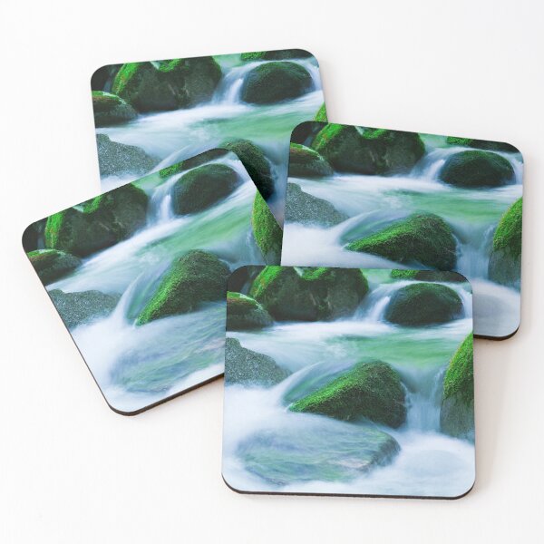 Item preview, Peaceful, serene, mountain stream flowing gently over mossy green rocks. designed and sold by JellyBeenzz.